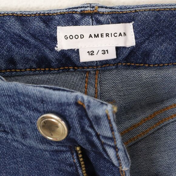 GOOD AMERICAN Good Legs Crop Skinny Stretch 12/31 Inseam 27" Blue615 NWT B35 - Picture 5 of 6